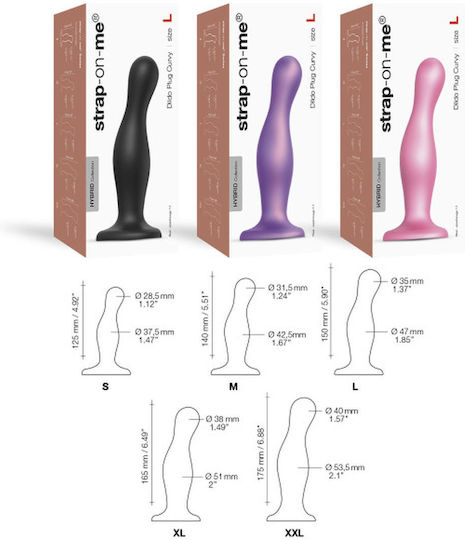 Strap On Me Dildo Plug Curvy Πρωκτικό Dildo Small Metallic Sugar Pink