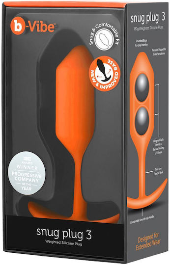 b-Vibe Snug Plug 3 Πρωκτική Σφήνα Πορτοκαλί