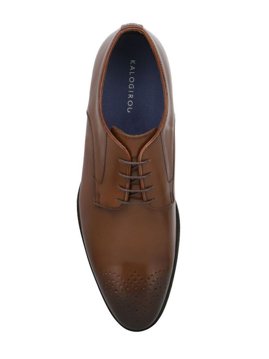 Kalogirou Men's Leather Dress Shoes Tabac Brown