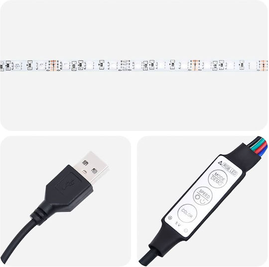 Телевизионни Мебели с LED Осветление Сив Цимент М75xД35.5xВ25см