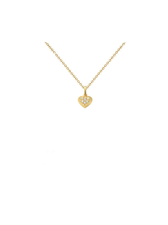 Pendant 14K Gold Zircon Heart Shape F125808