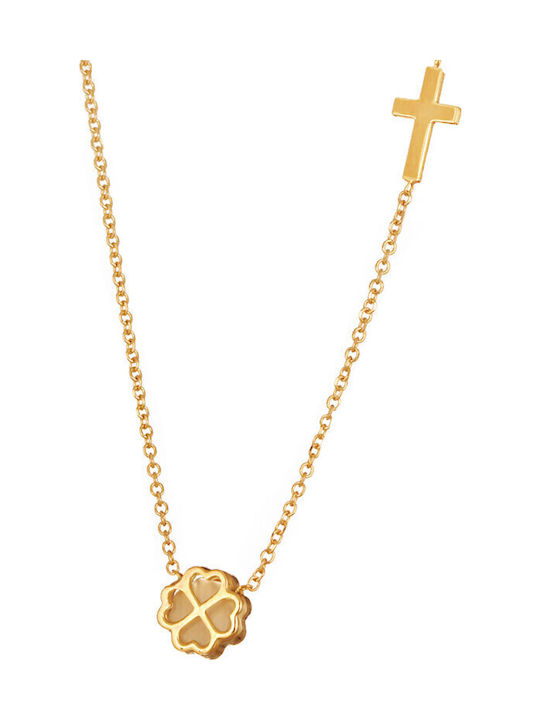 Abadianakis Necklace with design Heart from Gold 9 K