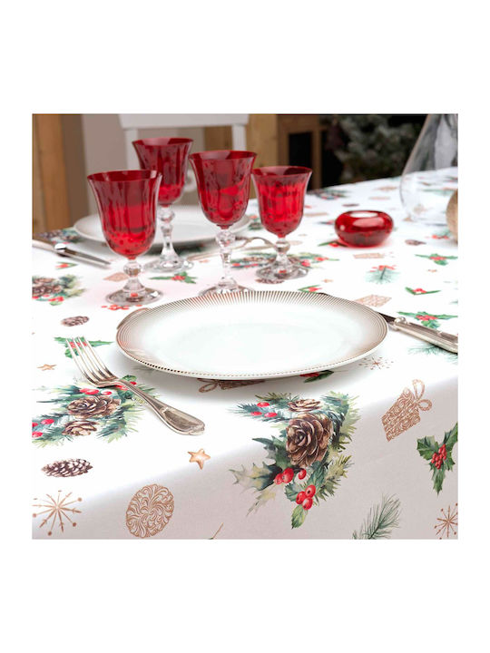 Weihnachtlich Fleckenfrei Tischtuch Weiß L150xB240cm.