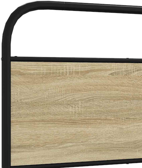 Doppelbett Aus Holz Braun mit Lattenrost für Matratze 107x203cm