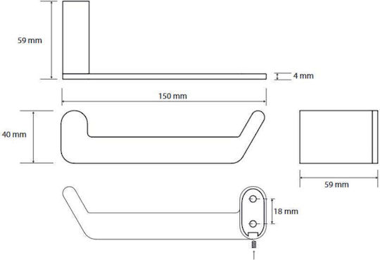 Bemeta De perete Suport de hârtie Metal 8592207007781