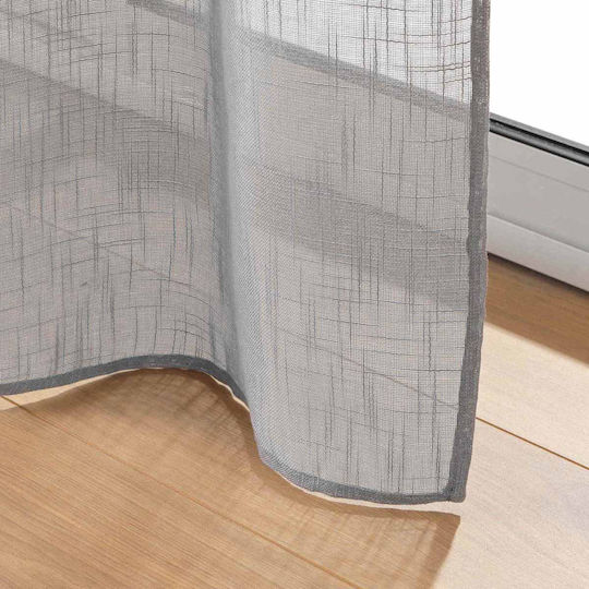 Curtain with Grommets L-c Haltona Gray 140x280cm