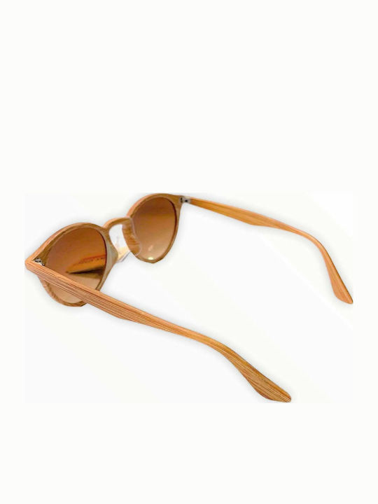 Woman's Fashion Women's Sunglasses with Beige Frame and Brown Gradient Lens G-15