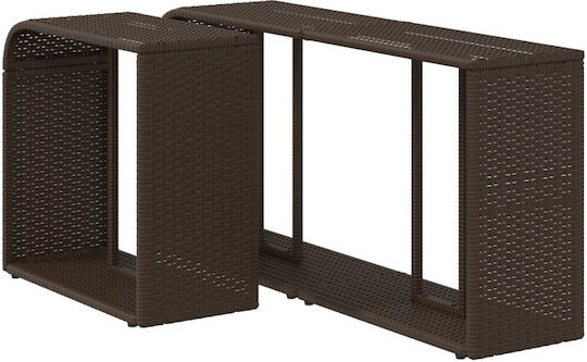 Tisch Rattan Stabil Brown 112x27x55cm