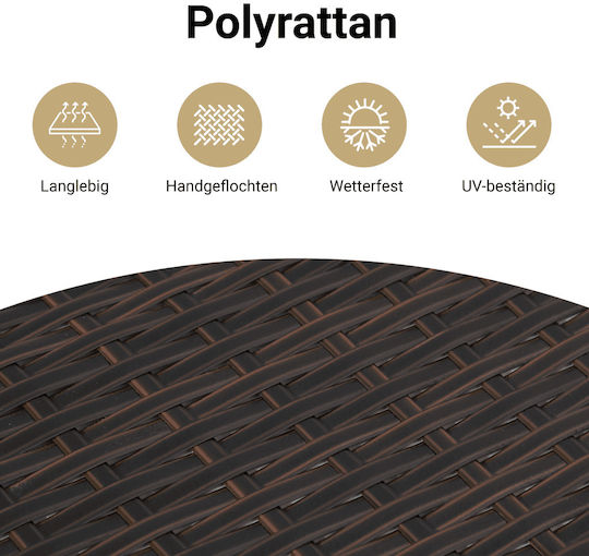 Tisch Rattan Stabil Brown 112x27x55cm