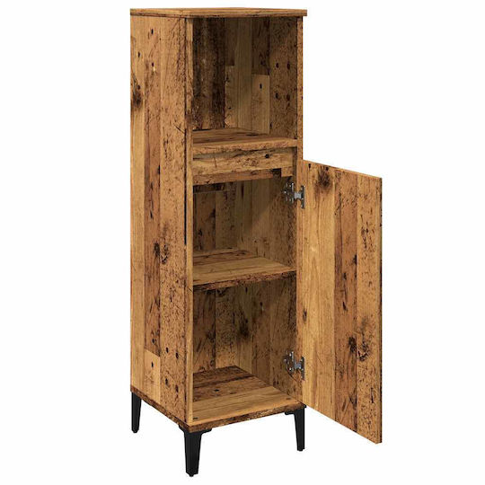 vidaXL Wall Hung Cabinet Bathroom Column Cabinet L30xD30xH100cm Brown
