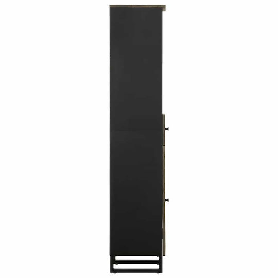 vidaXL Badezimmersäule Wandhängeschrank H38xB33xH160cm Schwarz