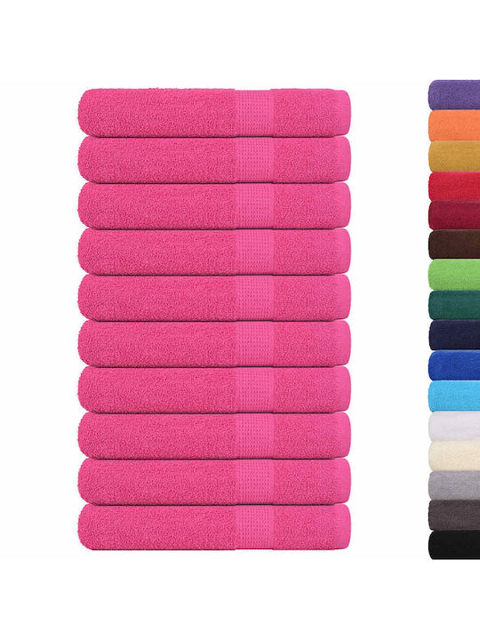 vidaXL 10pc Bath Towel Set 100x200cm. Pink