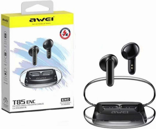 Awei T85 ENC In-Ear Bluetooth-Freisprecheinrichtung Kopfhörer mit Schweißresistenz und Ladeetui Schwarz