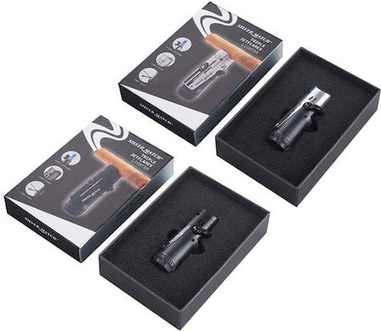 SilverMatch Triple Feuerzeuge Winddichter Feuerzeuge Flamme Typ Jet in Schwarz Farbe