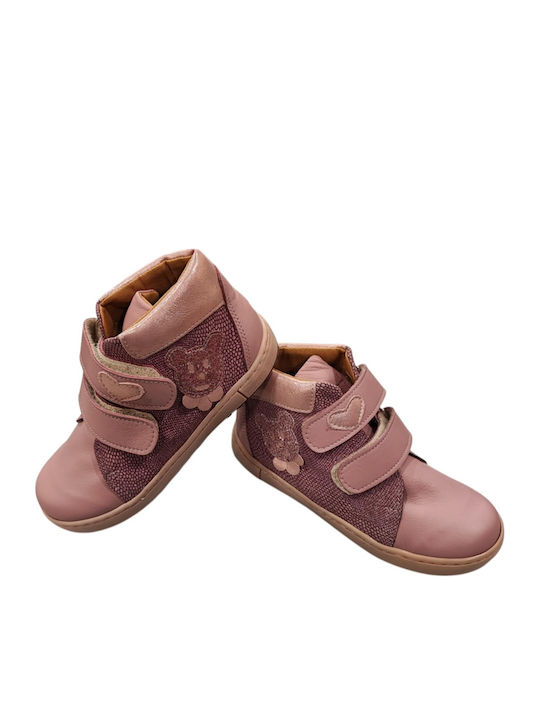 Shoes Ανατομικά Δερμάτινα Παιδικά Μποτάκια Ροζ