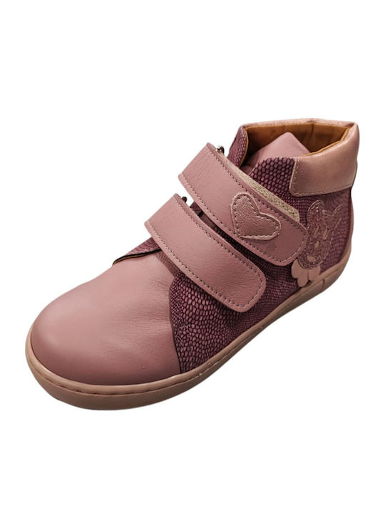 Shoes Ανατομικά Δερμάτινα Παιδικά Μποτάκια Ροζ