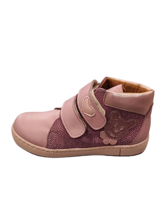 Shoes Ανατομικά Δερμάτινα Παιδικά Μποτάκια Ροζ