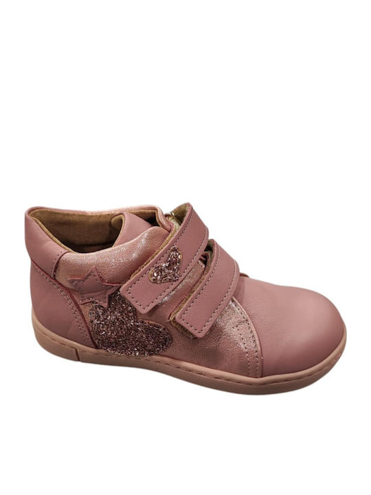 Shoes Ανατομικά Δερμάτινα Παιδικά Μποτάκια Ροζ