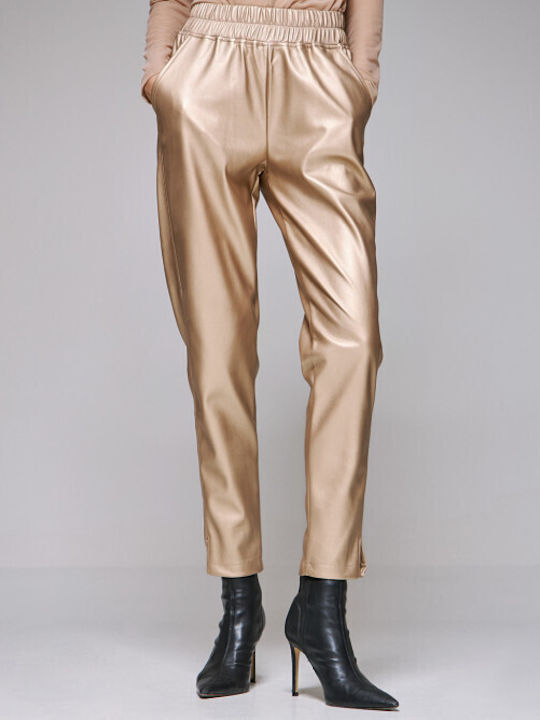 Access Women's Fabric Trousers Gold