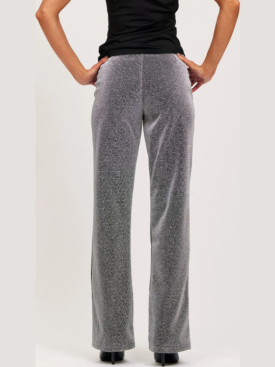 Damen Stoff Hose Silver