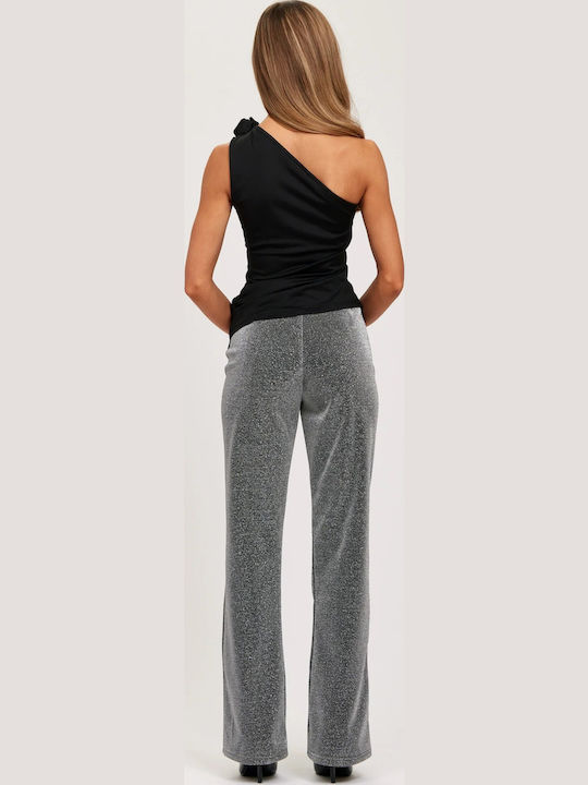 Damen Stoff Hose Silver