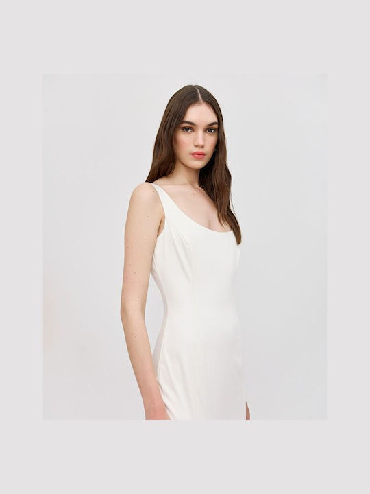 Access Dress Sleeveless Off White