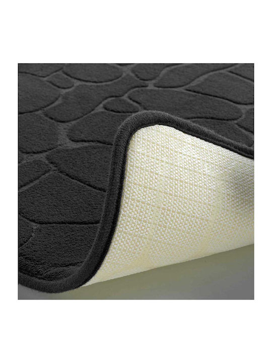 Douceur d'Intérieur Rutschfest Badematte Synthetisch,Polyester/Cotton/Leather Rechteckig L-c Ricochet 1802100 Black 50x120cm