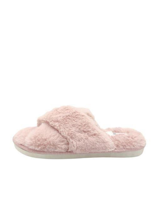 Adam's Shoes Winter Women's Slippers with fur in Pink color