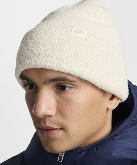 Peak Beanie Unisex Beanie Knitted in White color