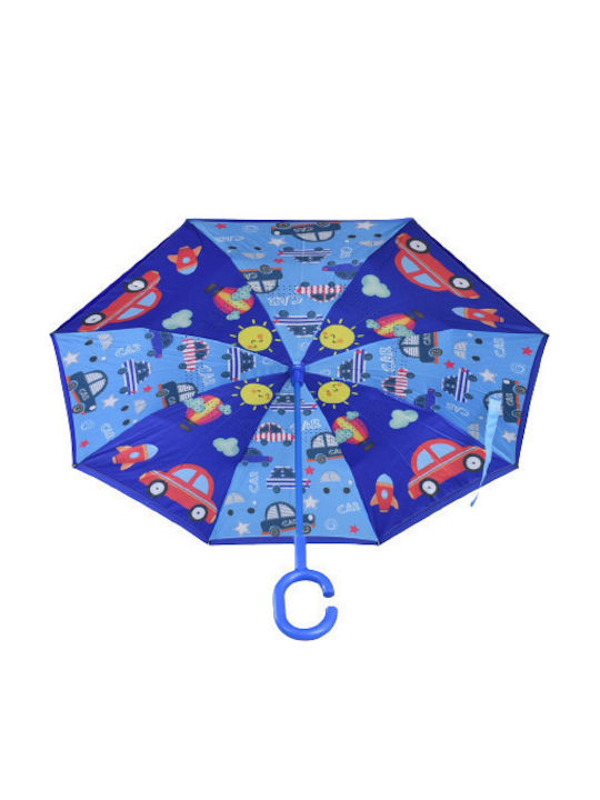 Kinder Regenschirm Gebogener Handgriff Gelb mit Durchmesser 70cm.