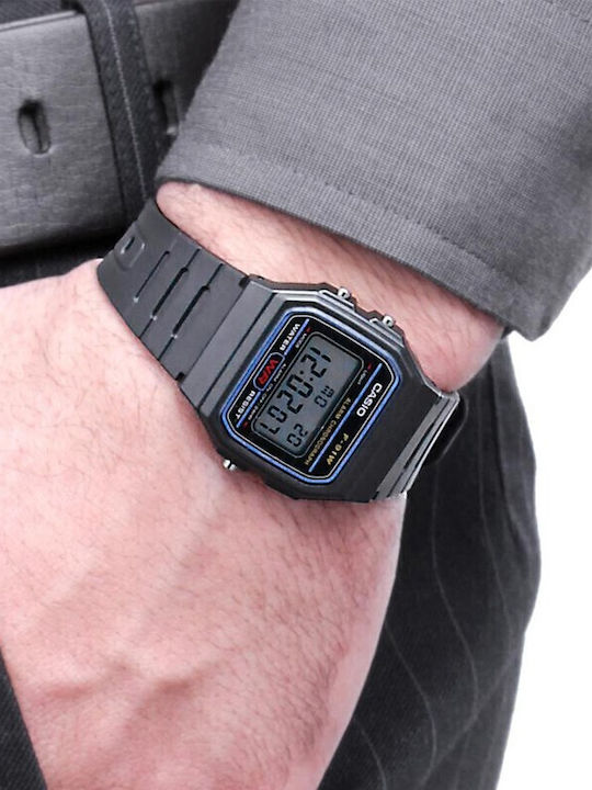 Casio Digital Men's Watch 30mm Chronograph Battery with Black Rubber Strap
