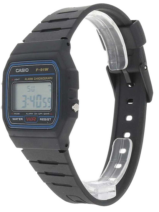 Casio Digital Men's Watch 30mm Chronograph Battery with Black Rubber Strap
