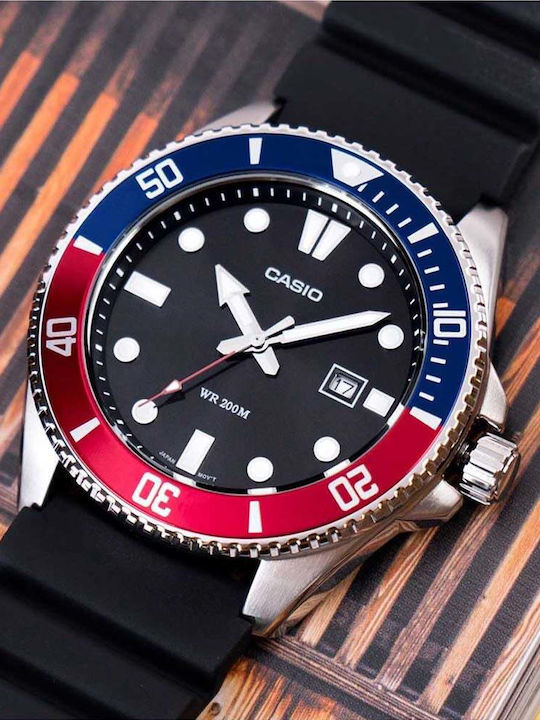 Casio Men's Watch 44mm Battery with Black Rubber Strap