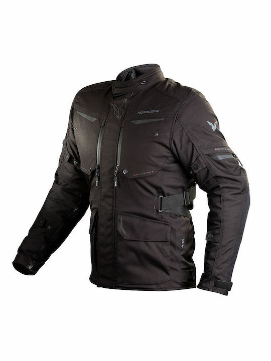 Nordcode Rhyno Oversize Ανδρικό Μπουφάν Μηχανής Cordura 4 Εποχών Αδιάβροχο Μαύρο