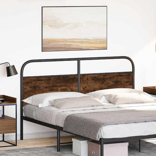 vidaXL Metal Bed Headboard Smoky Oak 166x100cm