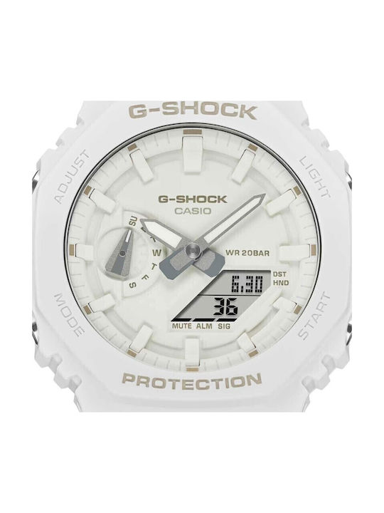 Casio G-shock Men's Watch 45mm Chronograph Battery with White Rubber Strap