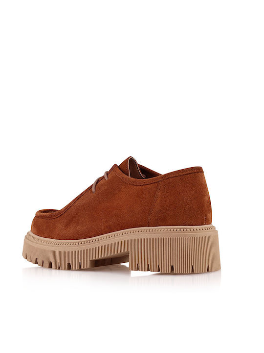 Women's Suede Oxford Shoes Tabac Brown