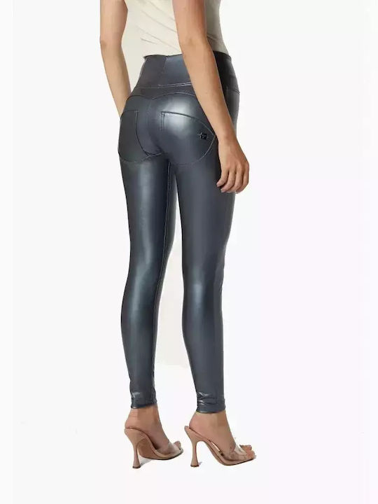 Freddy Women's Leather Trousers Push-up Metallic