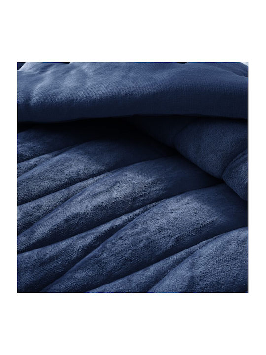 Liolios Home Пухено Куинсайз 220x240бр Doha Navy 350 г/м²Gsm