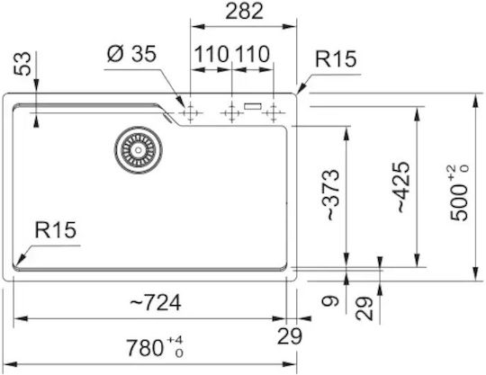 Franke Urban Ubg 610-78 Ένθετος από Συνθετικό Γρανίτη Μ78xΠ50cm Franke Urban Ubg 610-78 Ένθετος από Συνθετικό Γρανίτη Μ78xΠ50cm