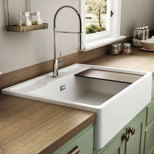 Karag Spazio 900 Ένθετος από Συνθετικό Γρανίτη Μ90xΠ63.5cm Λευκός