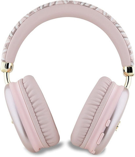 Gcube Metallic Script Logo Wireless / Wired Over Ear Headphones with 32 hours of Operation Pink