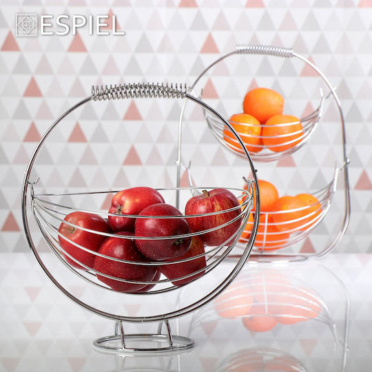 Espiel Fruitieră Metalic 2 nivele Argintiu 35x19x44buc