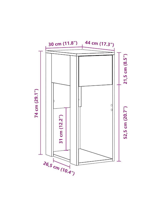 Kabinett Büro White 30x44x74cm