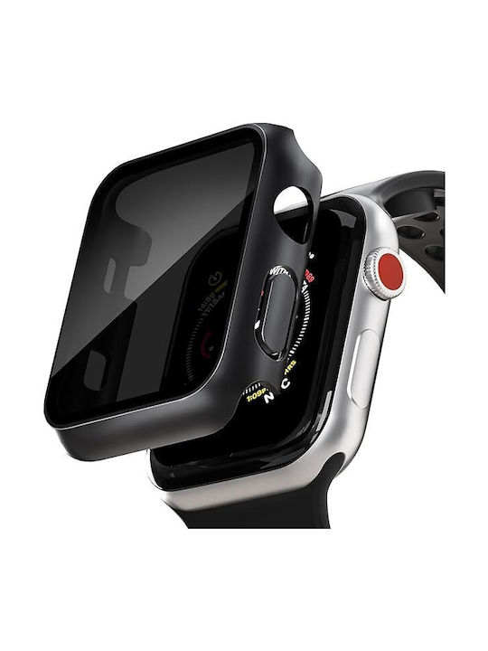 Glass+case Пластмасов Калъф в Черен цвят за Apple Watch 41 мм