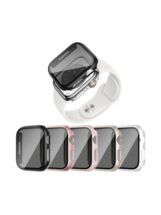 Glass+case Πλαστική Θήκη σε Μαύρο χρώμα για Apple Watch 40mm