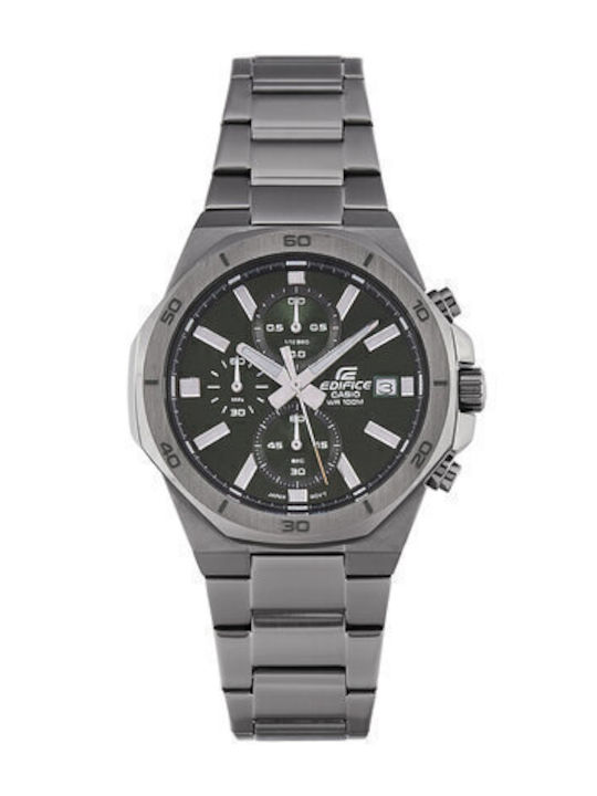 Casio Edifice Ceas Bărbați Cronograf Cu Baterie Cu Brățară Din Metal Gri