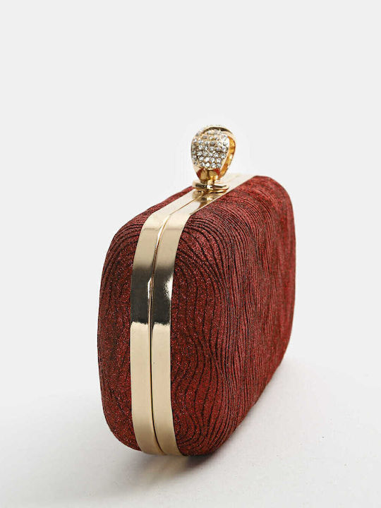 Τσαντάκι Clutch Ανάγλυφο Glitter Κόκκινο Κόκκινο