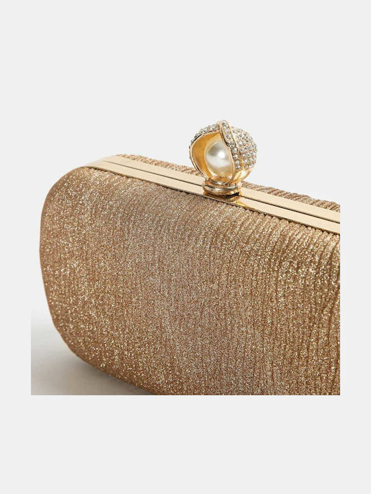 Τσαντάκι Clutch Ανάγλυφο Glitter Μπρονζέ Μπρονζέ