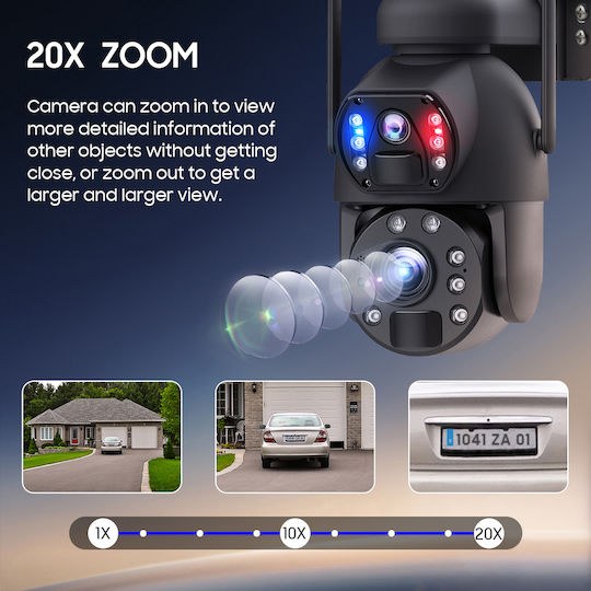 Sectec ST-598-6M-4G-20W-EU IP Κάμερα Παρακολούθησης 4G Full HD+ 3MP Αδιάβροχη Μπαταρίας με Αμφίδρομη Επικοινωνία και Φακό 2.8mm